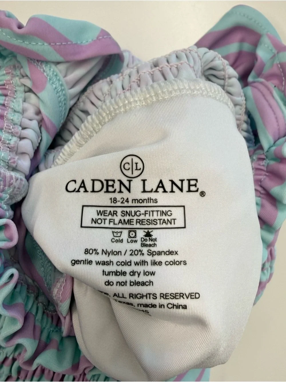 Caden Lane Smocked One Piece Swim Suit